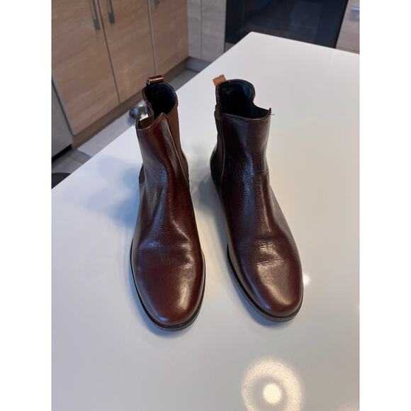 Zara Basic Collection Pointed Toe Chelsea Boots Brown Size 38 - Picture 4 of 11
